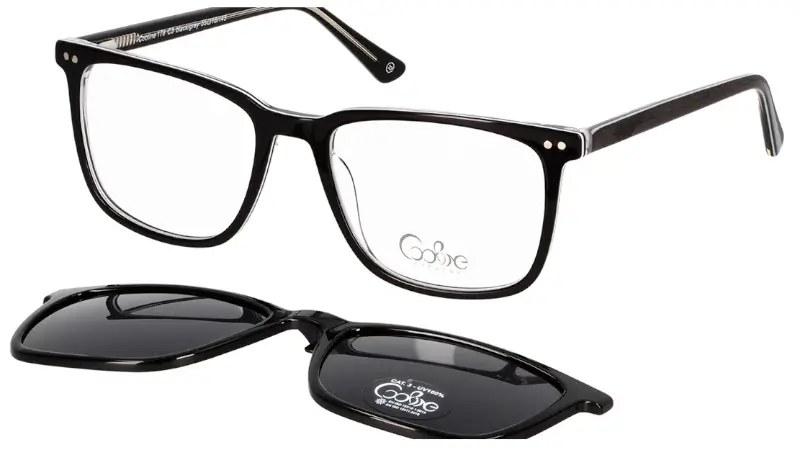 Brýle se slunečním polarizačním klipem (2v1) Cooline 178 c3 - černá/šedá