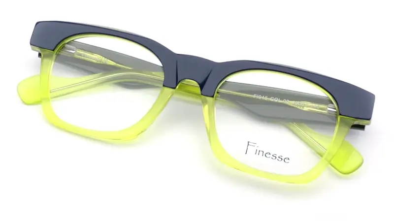 Stylová brýlová obruba Finesse FI 045 c2 - tmavě modrá/žluto-zelená