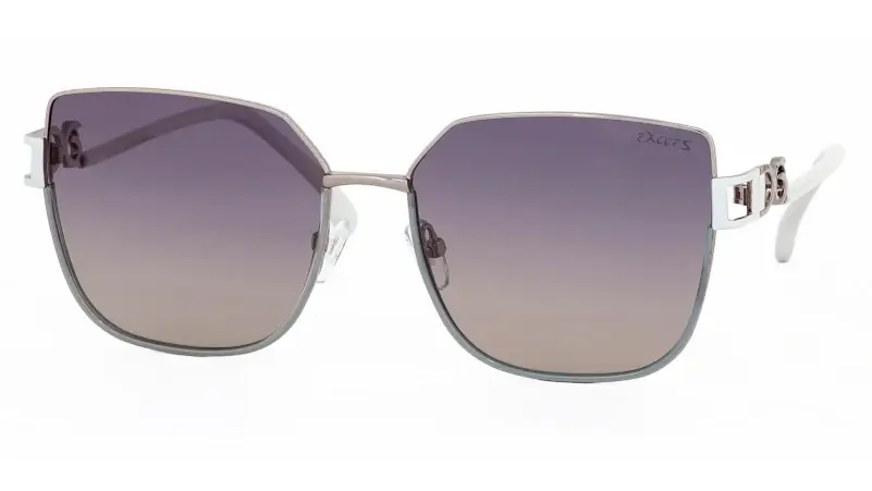 Dámské elegantní sluneční brýle EXCCES EX640 C04 - stříbrná/bílá