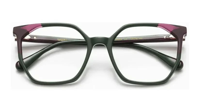 Dámská brýlová obruba Woodys 260202 SASSA 03 - khaki/fialová/růžová