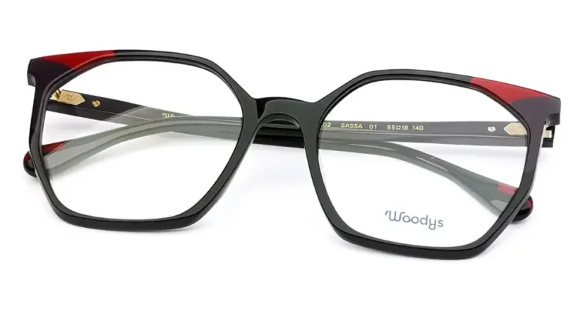 Dámská brýlová obruba Woodys 260202 SASSA 01 - černá/vínová/fialová