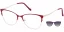 Dámská brýlová obruba se slunečním klipem MONDOO clip-on 06i6 c02 - červená/zlatá