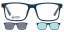 Pánská brýlová obruba se dvěma slunečními klipy MONDOO clip-on 0630 c2 - tmavě modrá/černá