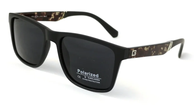 Módní sluneční brýle s polarizační fólií INN STYLE PL377 C01 - černá/červeno-hnědá