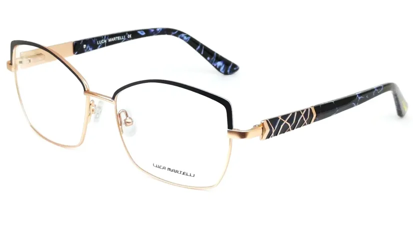 Dámská brýlová obruba Luca Martelli LM1227 Col. 03 - černá/modrá/zlatorůžová
