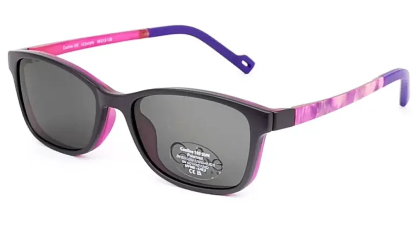 Dětská brýle se slunečním polarizačním klipem (2v1) Cooline 189 c2 purple - fialová/růžová