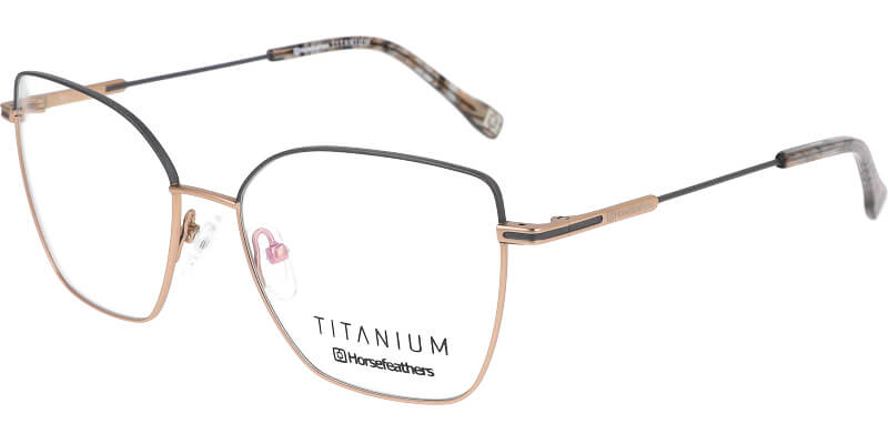 Dámská titanová brýlová obruba HORSEFEATHERS 3114 c1 šedá/zlatá