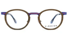 Brýlová obruba V.DESIGN VD6119 Jérôme BL - modrá/červená/dřevo-imitace