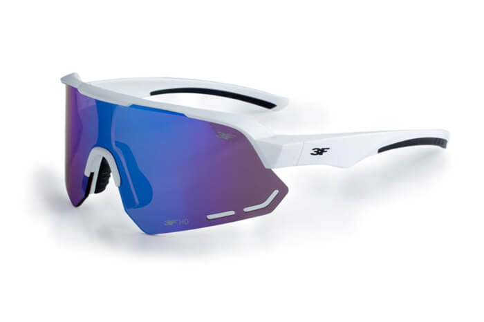 Univerzální sluneční sportovní brýle 3F New Version 1925 - bílá/modrý odlesk