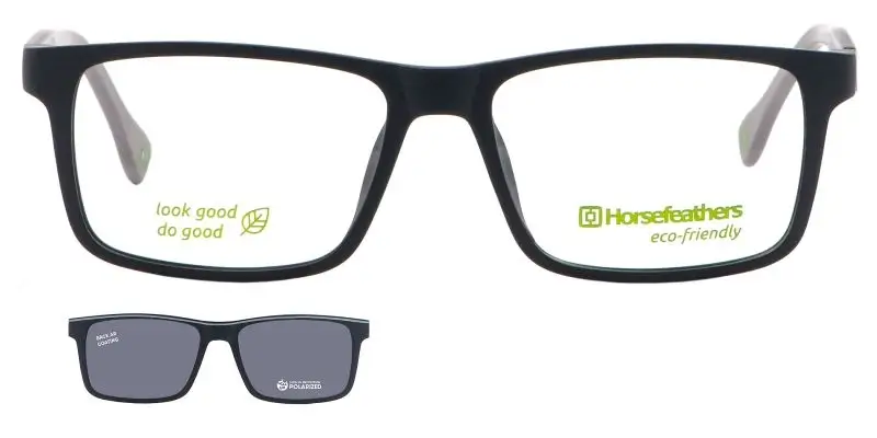 Pánská brýle se slunečním klipem HORSEFEATHERS 3050 TR1 - černá/šedá