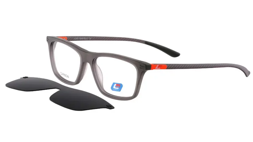 Sportovní brýlová obruba se slunečním polarizačním klipem LUCA MARTELLI SPORT LMS074 Col. 04 - šedá/oranžová