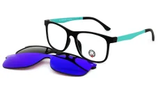 Brýlová obruba se slunečními klipy STRAWBERRY DEER 25009 C008 - černá/tyrkysová