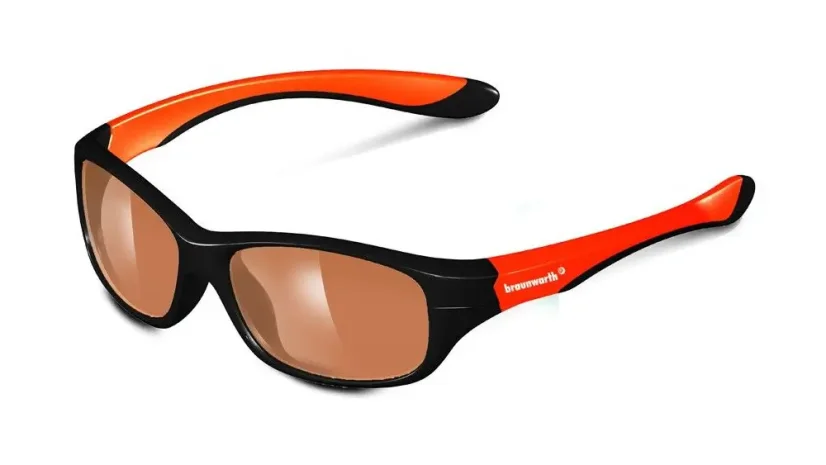Dětské sluneční polarizační brýle BRAUNWARTH 2810 C03 - černá/oranžová