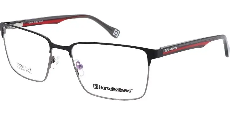 Pánská brýlová obruba HORSEFEATHERS 3816 c3 - černá/kovová/červená