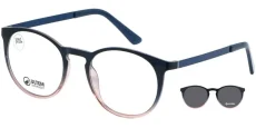 Brýlová obruba se slunečním klipem 2v1 POINT 6070 U09 - tmavě modrá/béžová Brýlová obruba se slunečním klipem 2v1 POINT 6070 U09 - tmavě modrá/béžová