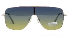 Pánské sluneční brýle s polarizací HORSEFEATHERS 393072 C4 - kovová, zabarvení modrá do žluté