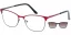 Dámská brýlová obruba se slunečním klipem MONDOO clip-on 0587 c05 - červená/šedá