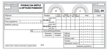 Lékařský předpis (poukaz) na brýle nebo jinou optickou pomůcku Lékařský předpis (poukaz) na brýle nebo jinou optickou pomůcku