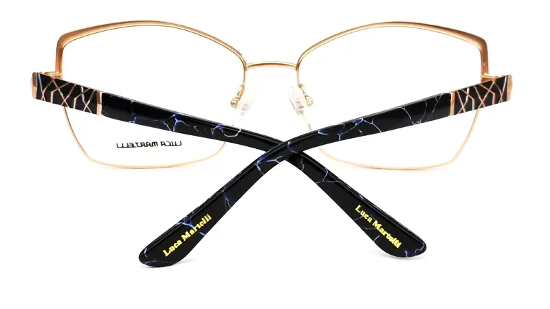 Dámská brýlová obruba Luca Martelli LM1227 Col. 03 - černá/modrá/zlatorůžová