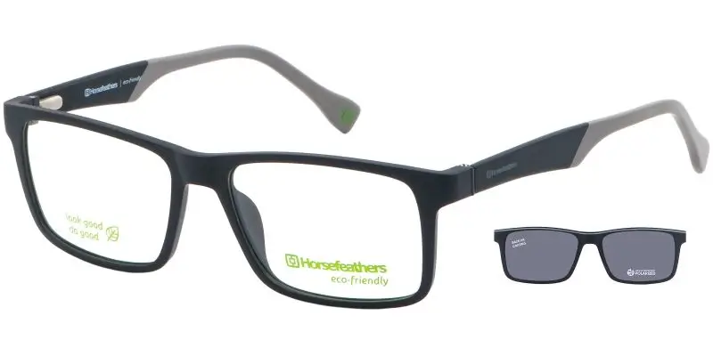 Pánská brýle se slunečním klipem HORSEFEATHERS 3050 TR1 - černá/šedá