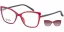 Dámská brýlová obruba se slunečním klipem MONDOO clip-on 0601 c3 červená